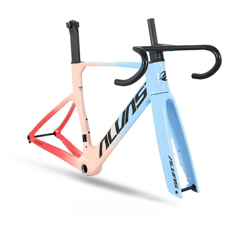 AliExpress NONE ALVA DA54 high-end tarbon T800 fiber road bike pneumatic carbon fiber hidden inner wiring frame 12 * 142mm barrel drawing plate