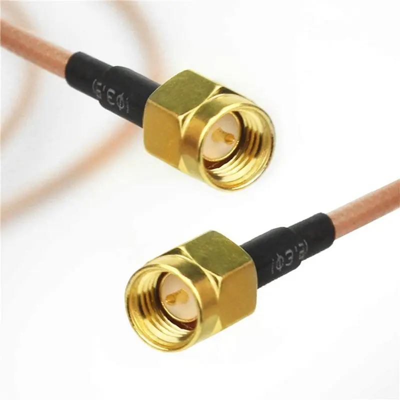T24C 10Pcs RG316 Wire Jumper SMA Male To SMA Male Wifi Antenna Extension RF Coaxial Coax Cable Adapter Jumper(100Cm)