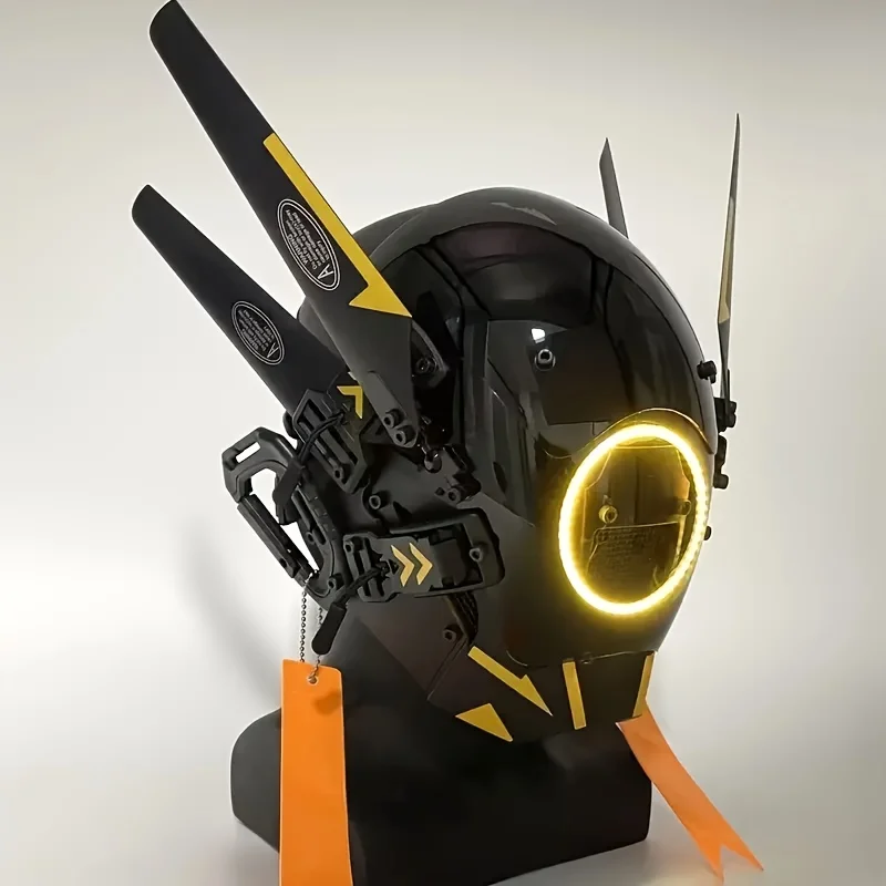 

Маски в стиле киберпанк, желтые аксессуары для масок, реквизит для ролевых игр на Хэллоуин, для баров, клубов, вечеринок, сценических выступлений