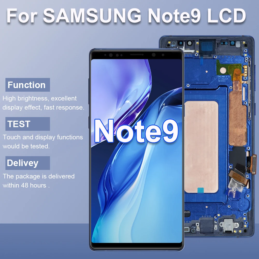 Note9 N960F N960F/DS TFT LCD Screen Assembly for Samsung Galaxy Note 9 LCD Display Touch Screen Digitizer with Frame Replacement