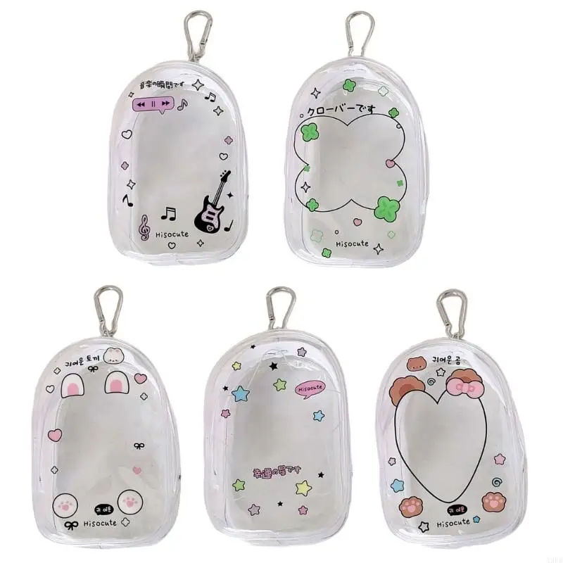 

Миниатюрный коллекционный органайзер на молнии с прозрачной передней панелью и карабином для демонстрации крошечных фигурок