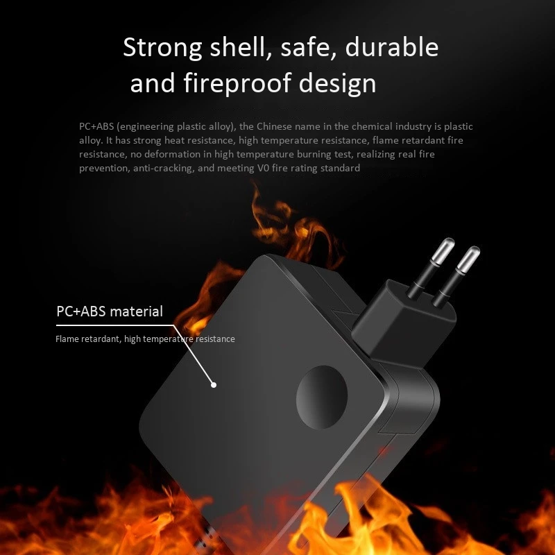 Adattatore di alimentazione 65W 20V/3.25A adattatore di alimentazione quadrato di tipo C da 1.8M per Lenovo R480, E480, E580, X280, X390 T480 T490 (spina ue)