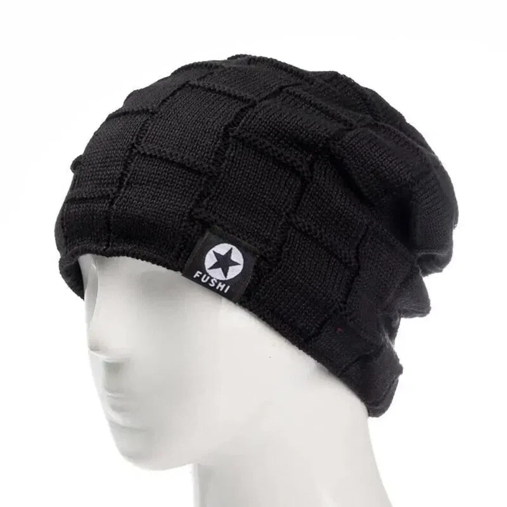 New Unisex Fleece Lined Beanie Hat Knit Wool Warm Winter Hat Thick Soft Stretch Hat For Men And Women Fashion Skullies & Beanie