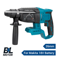 26mm Brushless Electric Hammer Drill 2 Gear Speed Cordless Hammer Pick Rechargeable Power Tool For Makita 18V Battery