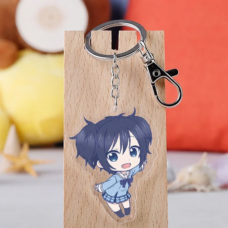Anime Happy Sugar Life Acrylic Keychain Toy Figure Matsuzaka Satou Bag Pendant Double sided Key Ring Gifts