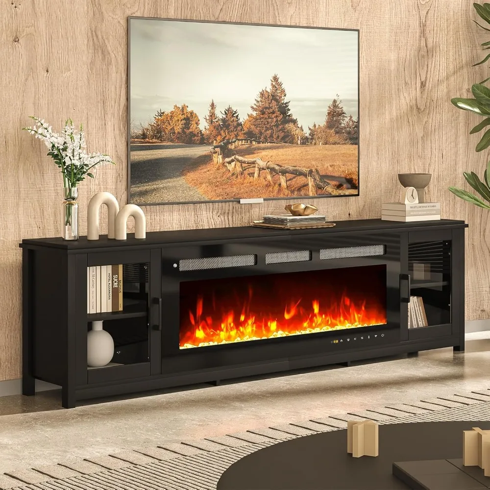 80 Fireplace TV Stand, 50 Inch Smart Fireplace & Modern Entertainment Center, Fire Place TV Console with WI-FI Enabled