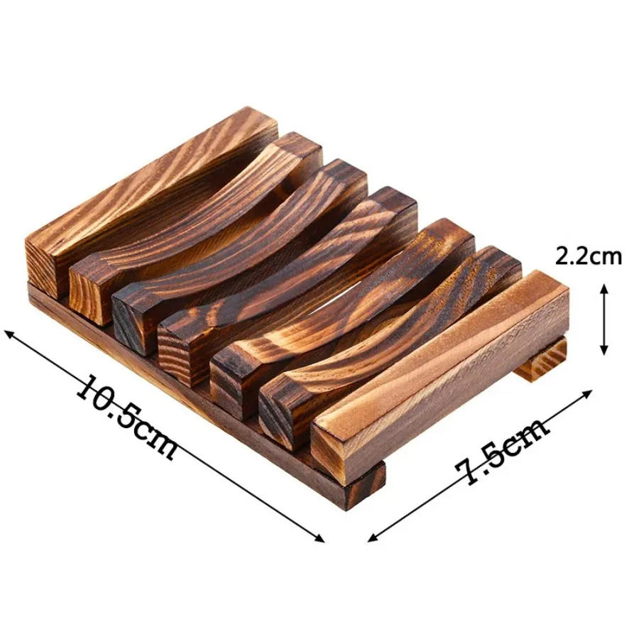 Natural Bamboo Soap Holder, Wooden Draining Rack Keeps Soap Dry & Clean, Bathroom Storage Organizer, Mildew-Proof Home Essential