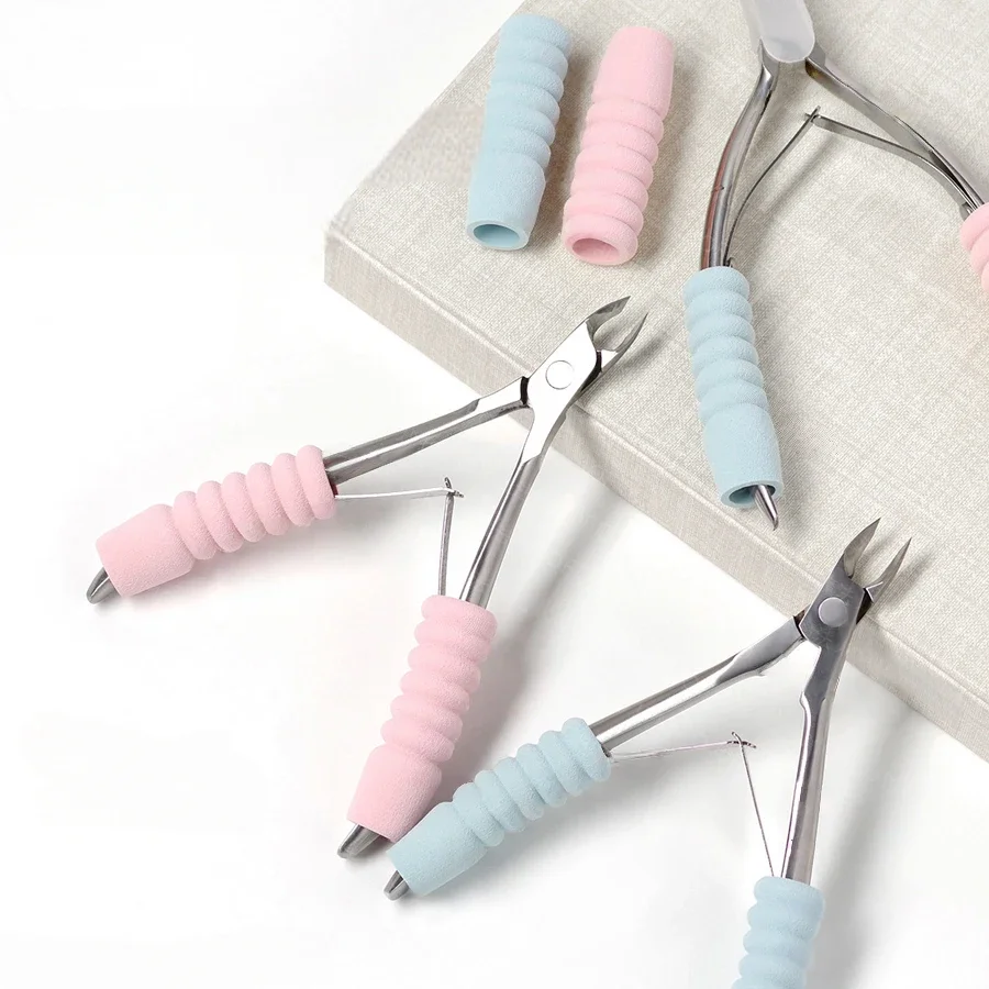 6Pcs Manicure Nipper Non-slip Handle Grip Cover, Soft Sponge Pen Holder Wrap, Sweat-proof Hand Protector for Nail Art Tools