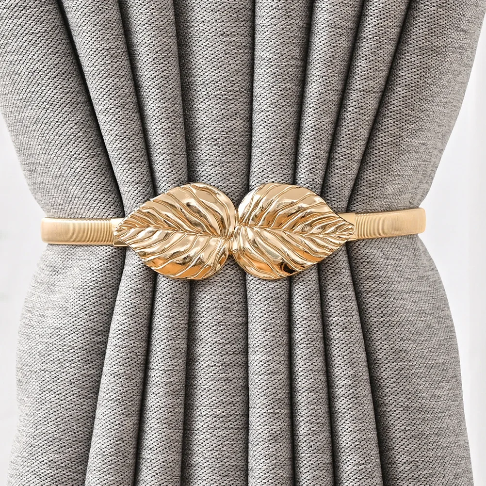 

2Pcs Metal Curtain Buckles Elegant Leaf Style Curtain Fastener for Living Room Bedroom Decorative Tiebacks Home Ornament