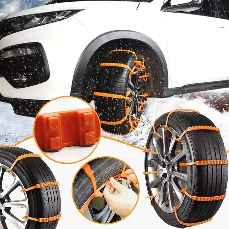 

10/20PCS Car Tire Chains Winter Snow Anti-Skid Tyre Cable Ties Auto Outdoor Snow Tire Tyre Anti Skid Chain Emergency Accessories