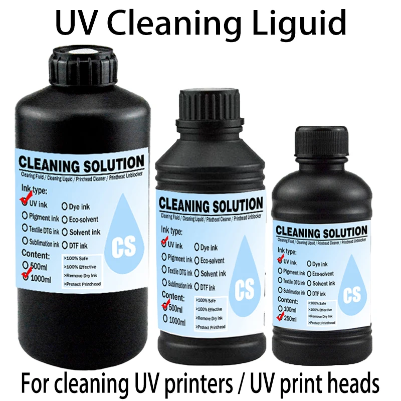 UV Cleaning Liquid For Epson Roland Mimaki Ricoh UV Printer Cleaning Fluid For UV Printhead Cleaning Solution UV Ink Cleaner
