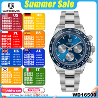 Watchdives WD16500 39mm Chronograph Watch VK63 Quartz Movement Sapphire Crystal BGW9 Supre Luminous 100m Waterproof Watches