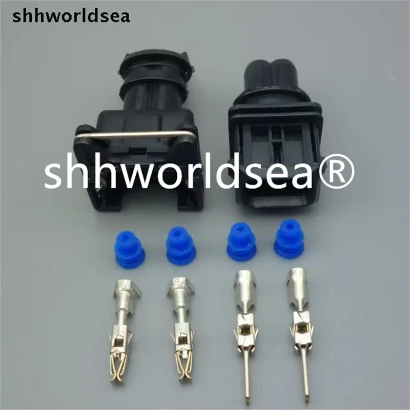 4/100Sets 2 Pin Fuel Waterproof EV1 Automotive Electrical Connector Fuel Injector Male Female Plug For  282762-1 282189-1