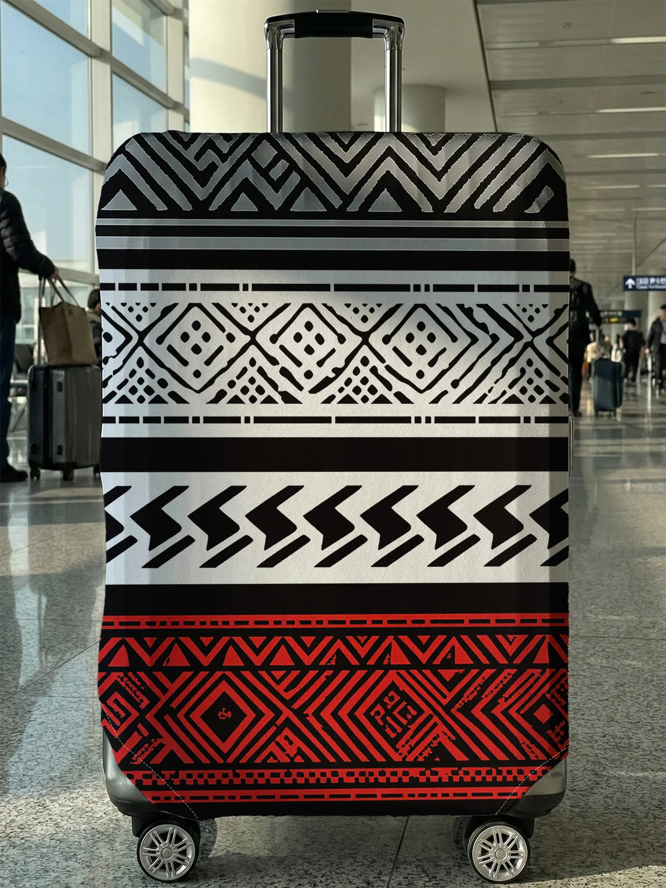 

Чехол для багажа в богемном этническом стиле с геометрическим узором, подходит для чемоданов 18-32 дюймов, чехол-накладка на ручку чемодана, аксессуар для путешествий