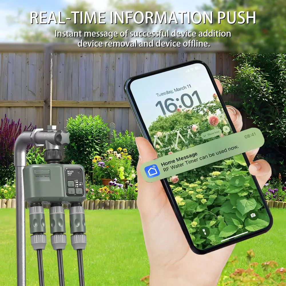 Tuya RF433 WIFI التلقائي مؤقت مياه حديقة آلة الري الرقمية الرش الذكي المستخدم في الهواء الطلق لتوفير المياه والوقت #6