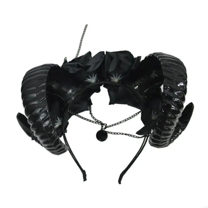 Comfortable Antelope Horn Headband for Role Playing and Daily Unique Flower Wear Con Photo Props