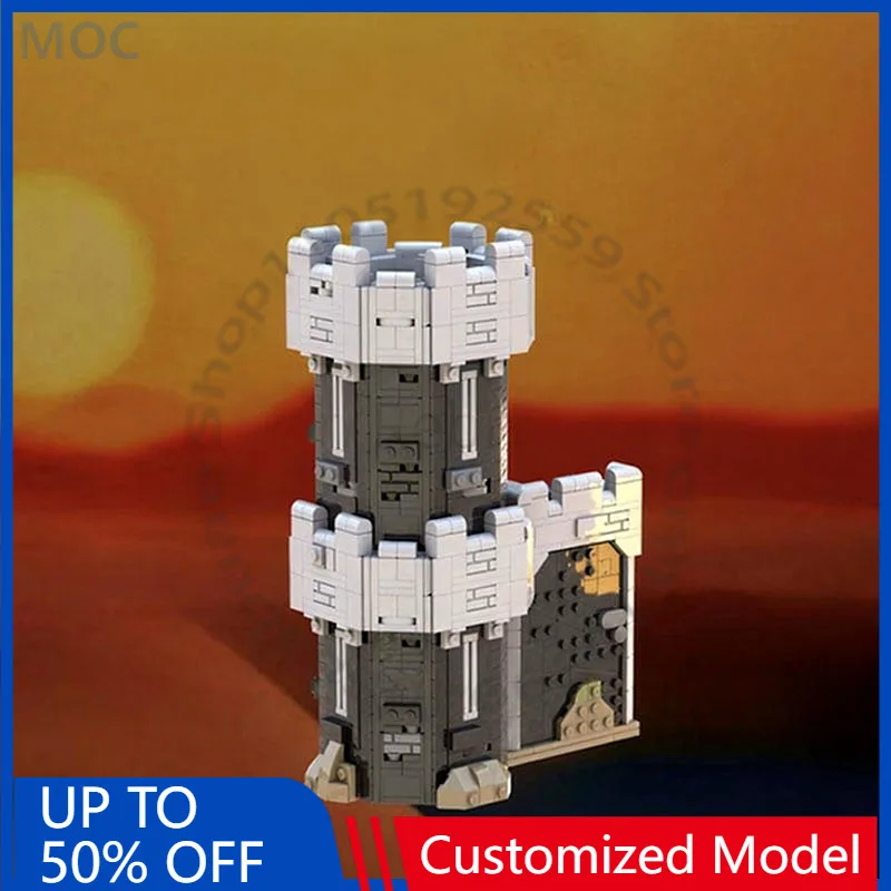 1195 ELEMENTÓW Miasto Inżynierii Zamek Czarnego Rycerza: Mroczna Wieża Strażnicza MOC Personalizowana Modułowa Budowla DIY Zabawka dla Chłopca Prezent na Boże Narodzenie