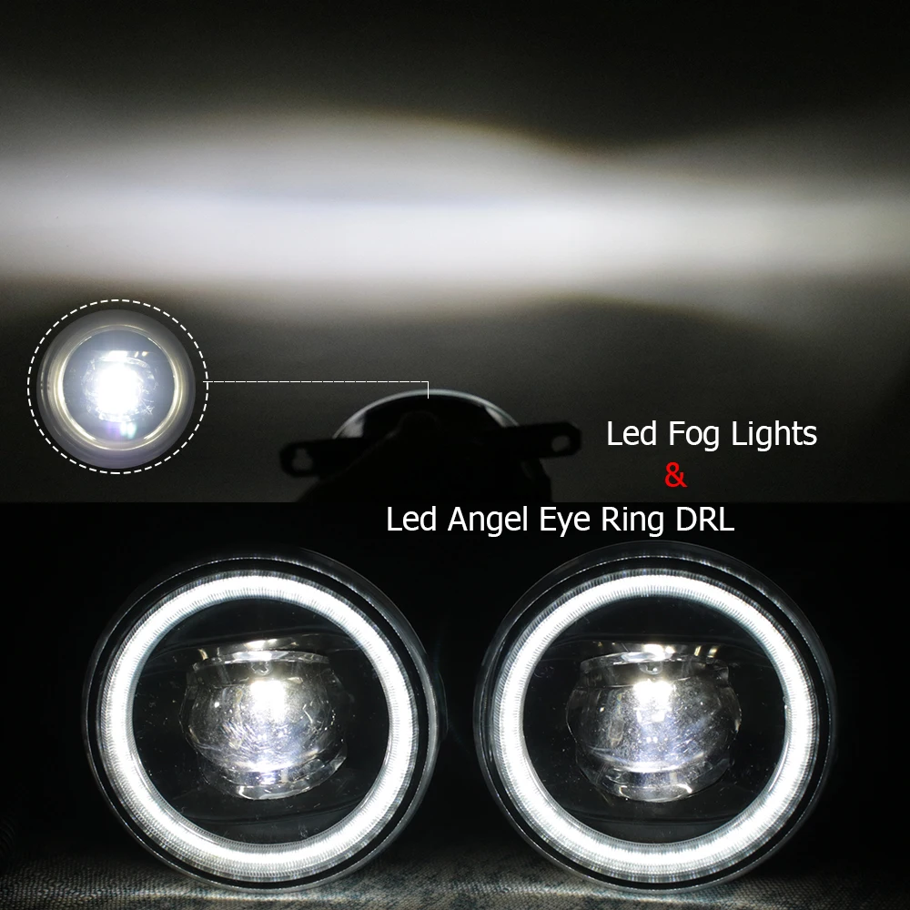 LED Fog Lights Lens for Isuzu D-max Dmax 2021 2022 2023 Angel Eyes Ring Daytime Running Light Car Fog Lamp DRL Left and Right