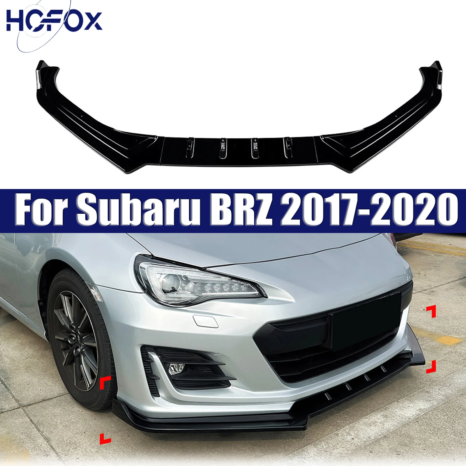 

For Subaru BRZ 2017-2020 Front Bumper Spoiler Lip Carbon Fiber Look/Gloss Black Lower Protector Splitter Blade