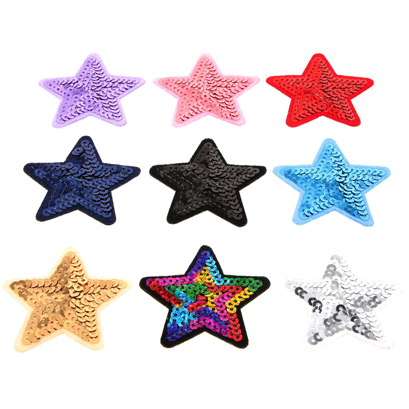 9 Uds. De bonitos parches adhesivos de estrellas para mochilas, chaquetas, vaqueros, sombreros, reparación de ropa DIY y decoración de moda, parches de estrellas
