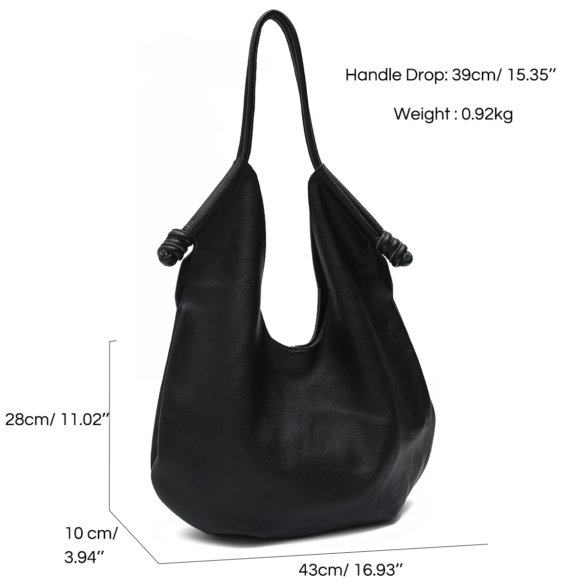 SC Women Luxury Genuine Leather Shoulder Bag Large Capacity Oversized Hobo Zipper Inner Purse Daily Causual Slouchy Tote Handbag