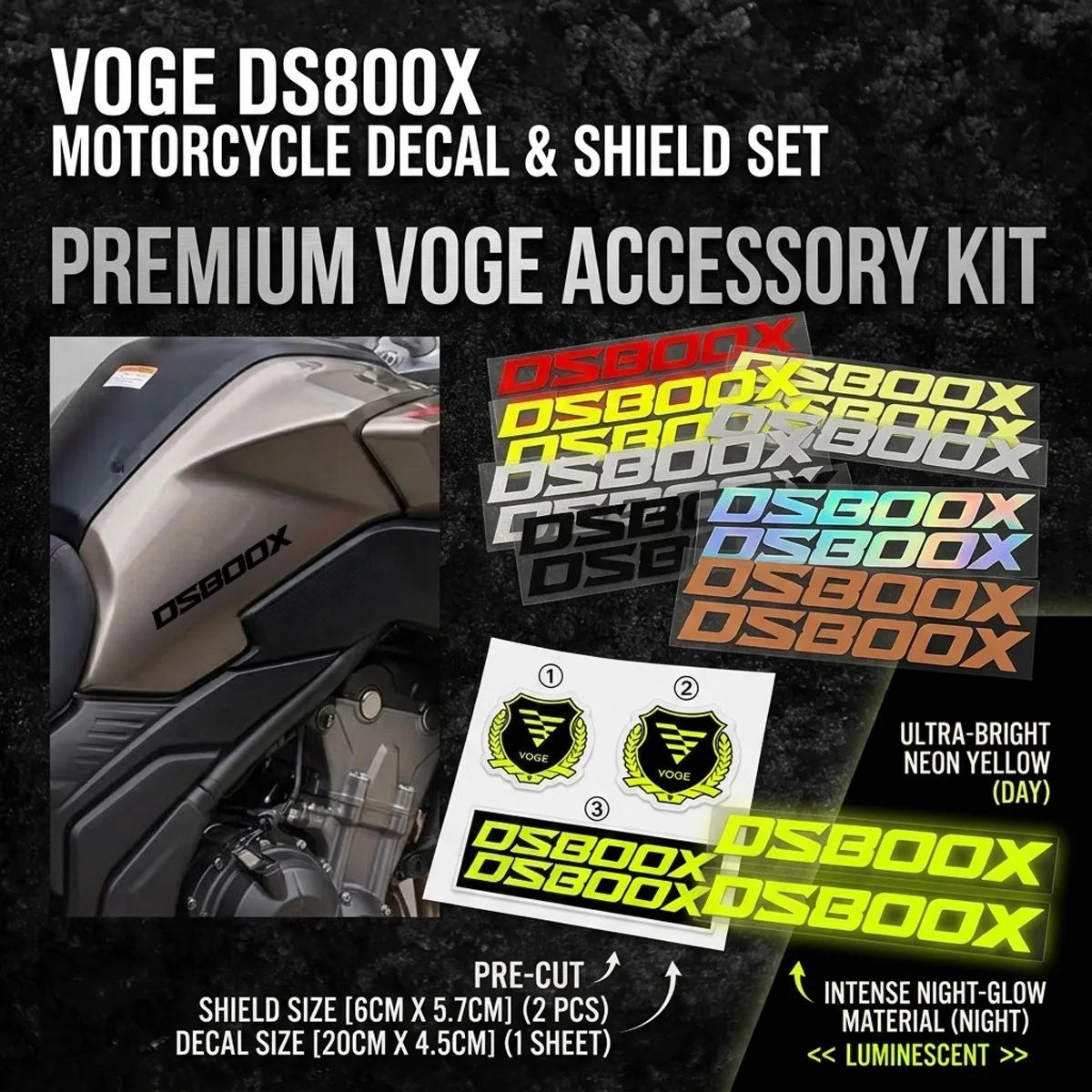 

Для VOGE DS800X: Светоотражающие наклейки на бак и обода для мотоцикла, водонепроницаемый гоночный комплект