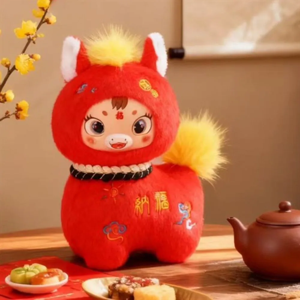 Good Luck Simulation Standing Foal Long Mane PP Cotton Pony Fluffy Tail Lovely Cartoon Horse Stuffed Year of Horse