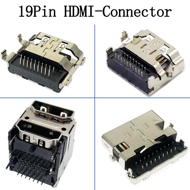 

1pcs HDMI-compatible Type A 19Pin DIP SMT Female Socket PCB Mount Solder Connector 19P-HDMI HD SMT SMD DIP DIY USB Connector