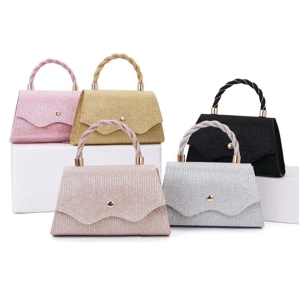 New Pure Color Evening Bag Rhinestones Large Capacity Clutch Bag Makeup Handbag For Wedding Party