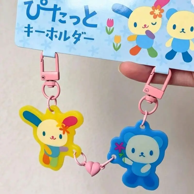 Kawaii Hanausa Sora-Kun Magnetic Attraction Love Keychain Acrylic Material Exquisite Bag Zipper Decoration A Gift for A Friend