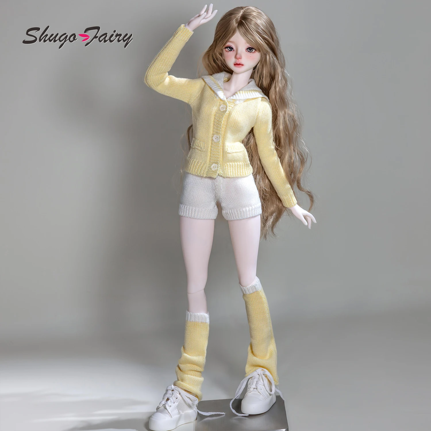 BJD Doll 1/4 Sadie E ShugaFairy Resin FullSet Summer Sailor Collar Knit Top Sweet School DailyWear Articulated Ball Jointed Doll view 5