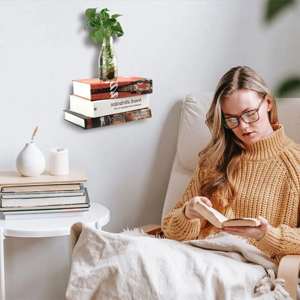Stainless steel Wall Mounted  Book Shelf Invisible Floating Bookshelf Home Decoration Book Organizer image 2