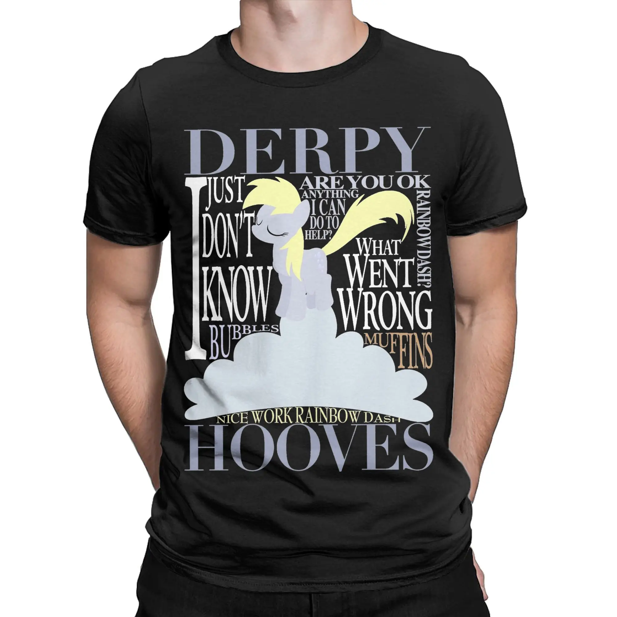 The Many Words of Derpy MLP T Shirt Men Women Cotton Funny T-Shirts Round Neck Tees Short Sleeve Tops Gift Idea