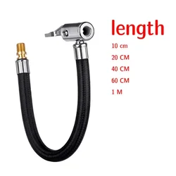 Bicicleta Pneu Inflator Mangueira, Bomba De Ar, Tubo De Extensão, Bicicleta, Motocicleta, Carro, Válvula Schrader, Pneus AV, Tubo Adaptador, 1Pc