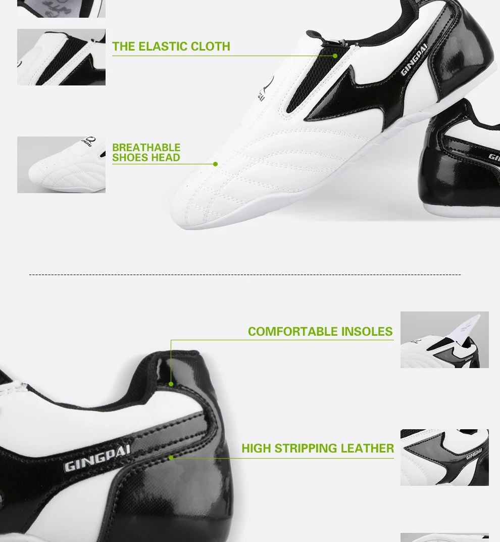 Weiße atmungsaktive Taekwondo-Schuhe, Karate, Kung Fu, Wrestling, Kampfsportschuhe, Erwachsene, Kinder, rutschfeste, weiche Oxford-Sohlen, Turnschuhe – Detail 4