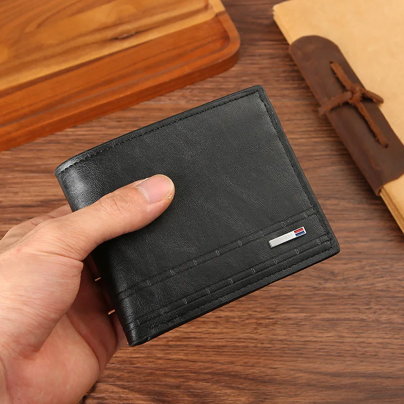 Men's Wallet Short Multi-card Foldable ID Credit Card Holder High Quality Leather Business Wallets for Male Coin Purse Money Bag