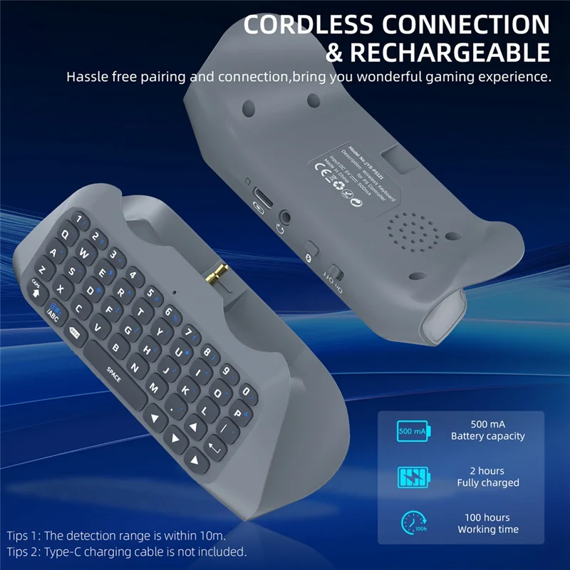 ABGI-For Playstation5 Chatpad ワイヤレスキーボード Bluetooth 外付けキーボード PS5コントローラーハンドル用