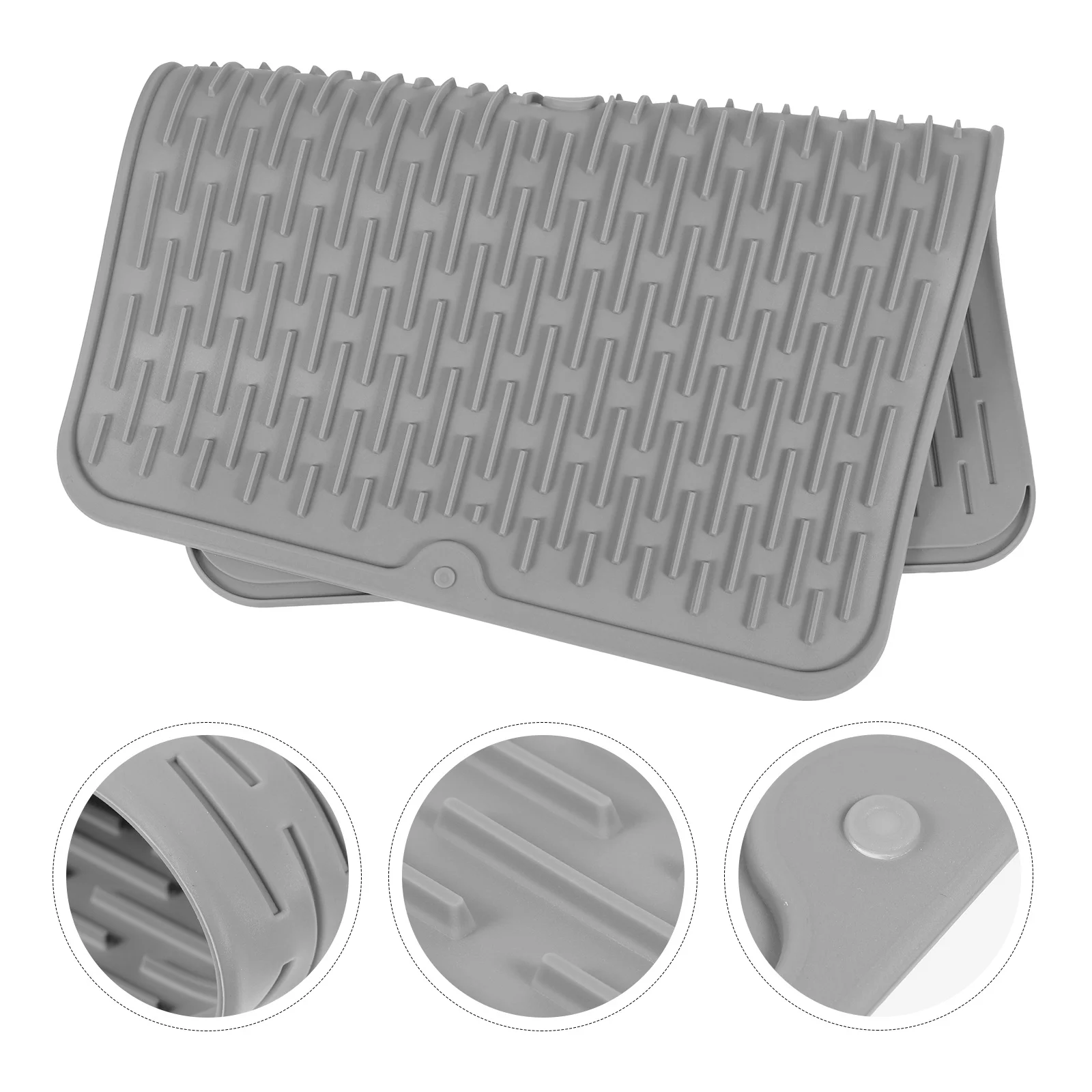 

Silicone Dish Non-Slip Heat Insulation Waterproof Oil-Proof Kitchen Sink Mat Drain Pad Dish Drying Mat For Counter
