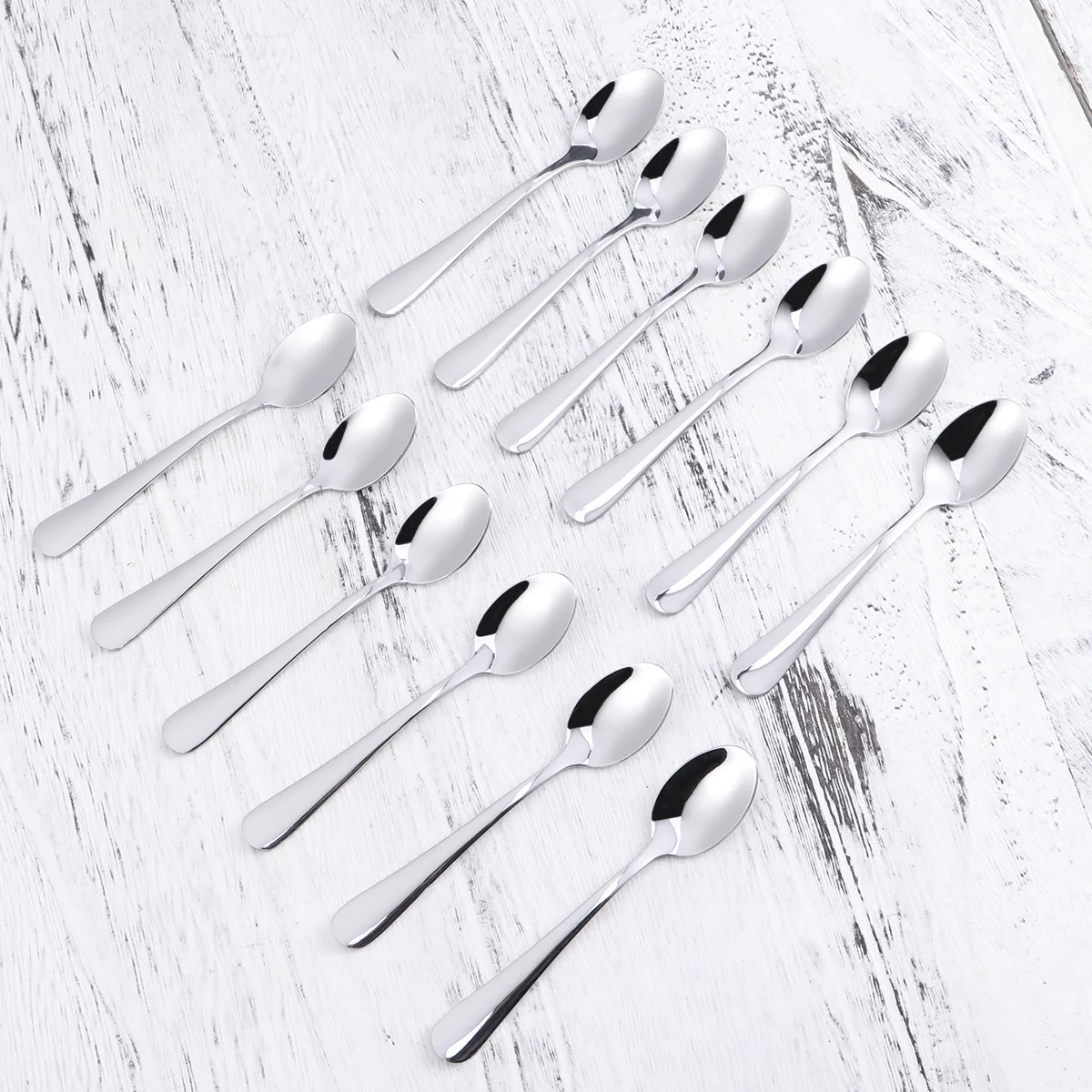 

12 Pcs Stainless Steel Coffee Stirring Spoon Premium Mini Ice Cream Spoon Dessert Serving Spoon Kitchen Cutlery Set (105)