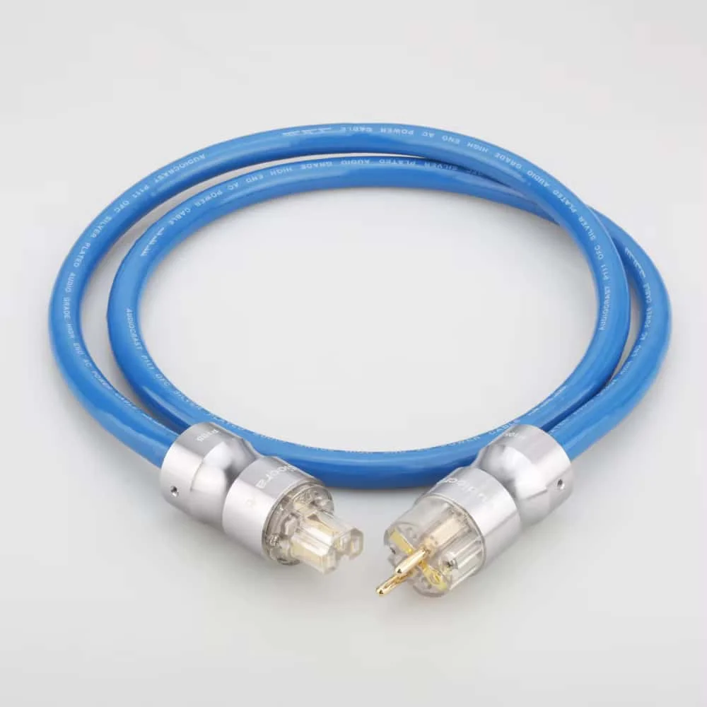 Audiocrast P111 High Power EMC Shield AC Power Cord Silver Plated Schuko Power Cord Cable HIFI