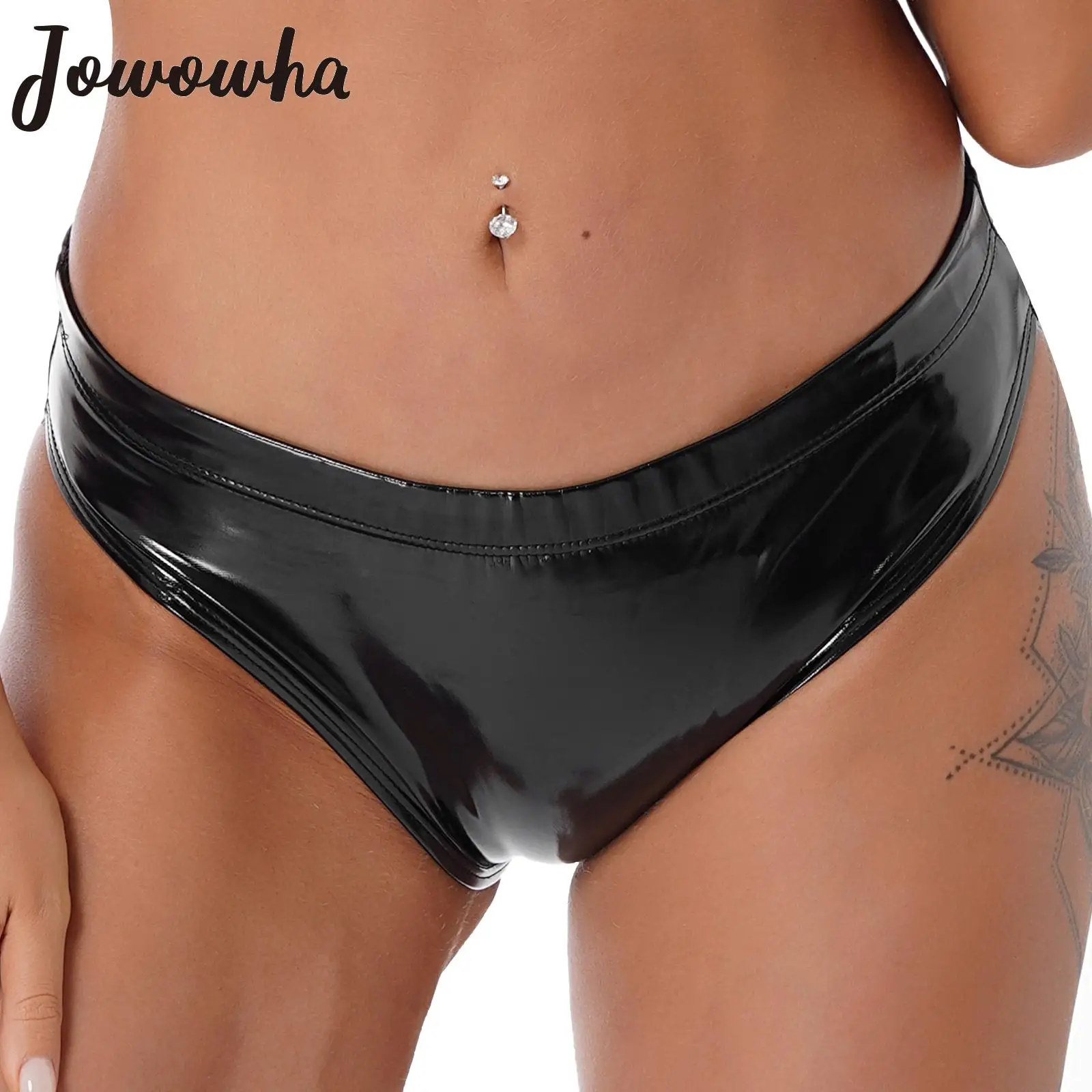 

Shiny PVC Leather Panties Female Sexy Underwear Briefs Women's Lingerie Rave Dance Clubwear Pole Dancing Nightclub Underpants