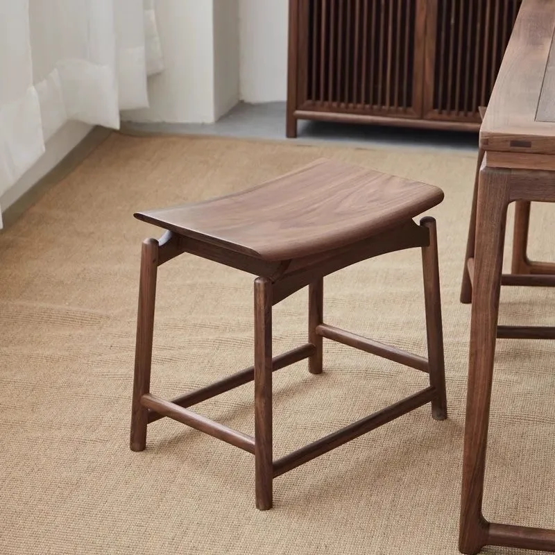 Chinese Solid Wood Stool Vintage Elm Low Bench for Tea Table Entryway Shoe Changing Seat Asian Home Decor Accent Furniture