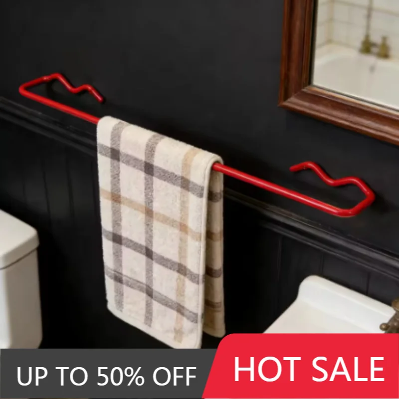 Metal Towel Racks Bathroom Towel Drying Holder Hotel Wall Coat Storage Racks Multifunctional Household Towels Organizer Holders