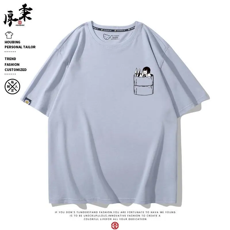 New Anime Nakahara Chuuya Dazai Osamu Cosplay Printed Short Sleeve T-Shirt Casual Tee Fashion Vintage Shirts Versatile in Summer