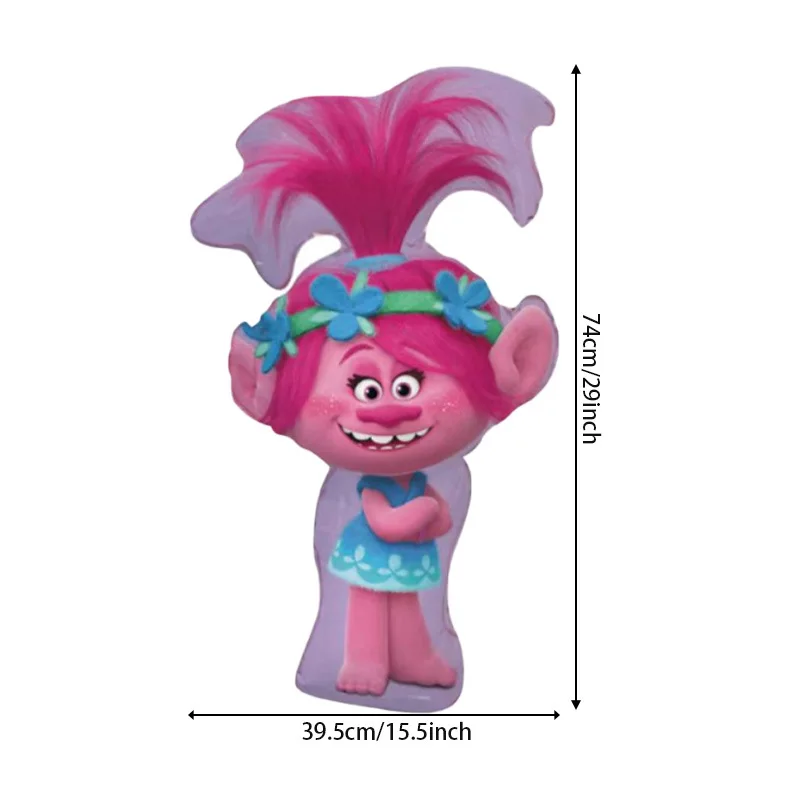 Princess Trolls foil Balloon GirlBirthday Party Decoration Pink Number Ballon Welcome Arch Room Home Decor Boy Gift Kid‘s Shower