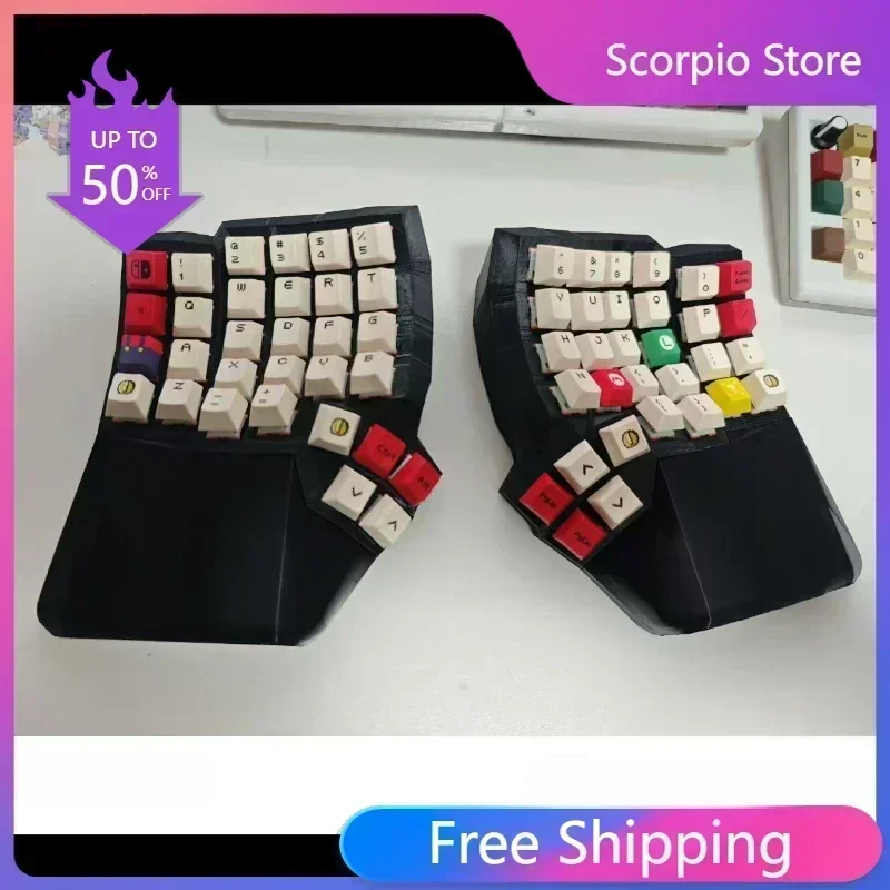 Dactyl Manuform Keyboard Thumb 5 Key Version Custom Wired Single-mode Split Keyboards Ergonomic Hot Plug Vial Kinesis Keyboard