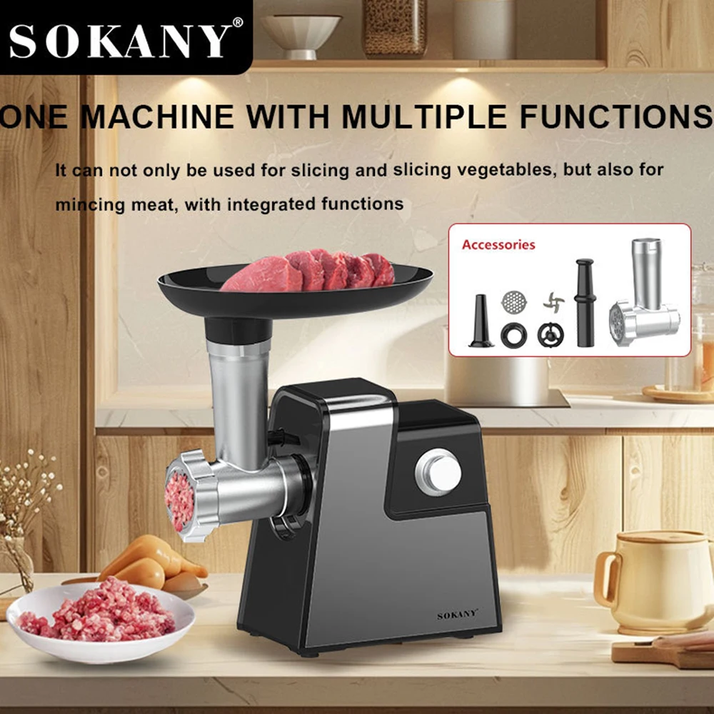 

5 In 1 Cheese Grater Electric Meat Grinder Machine Vegertable Cutter Mixer Stainless Steel Food Processors Potato Slicer Chopper