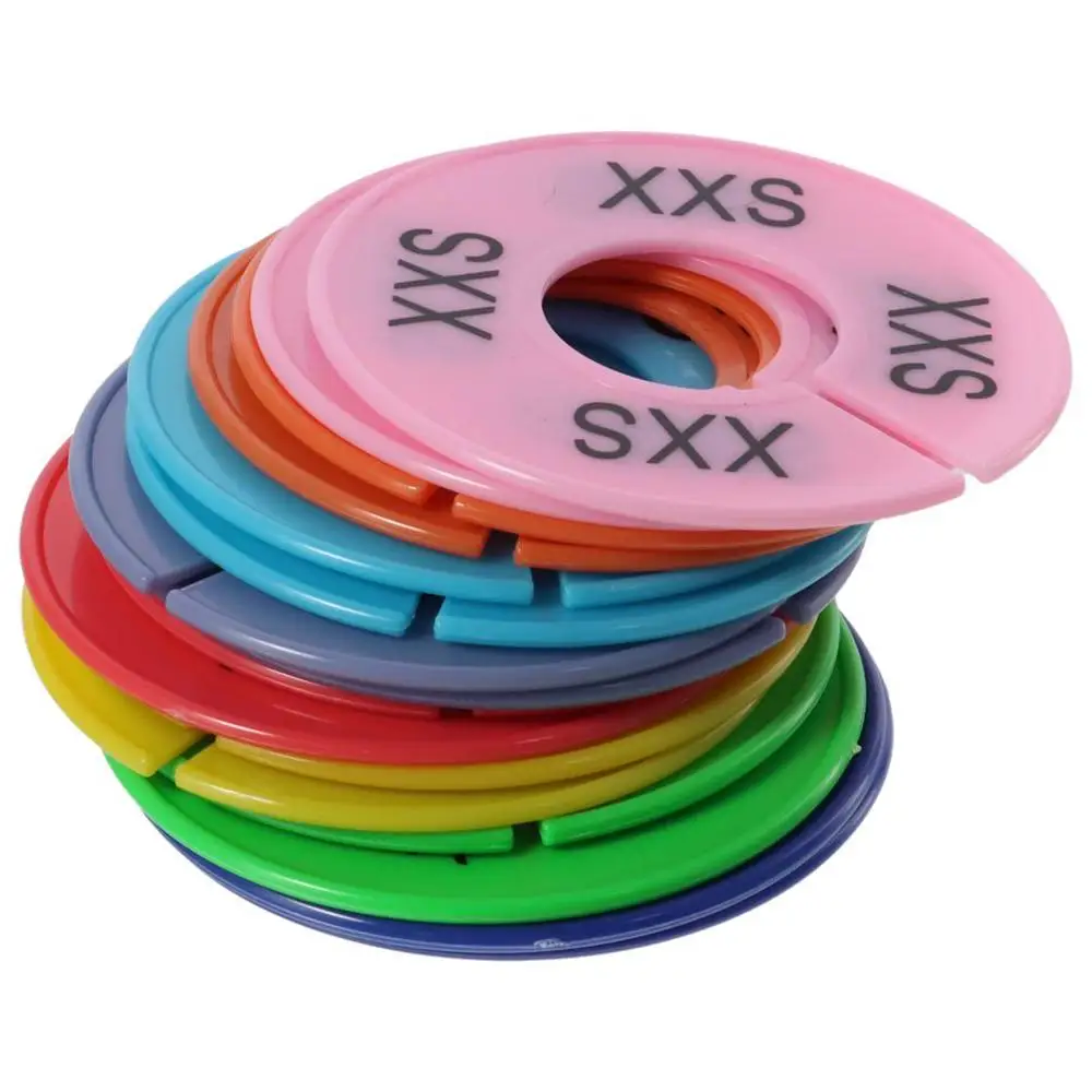 16pcs Multicolor Round Clothes Dividers Reusable with Size Mark Closet Rack Dividers Plastic 3.5 inch Hanger Separators