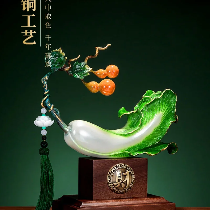 Hot salesCopper Jade Cabbage Decoration Fortune Housewarming Gifts