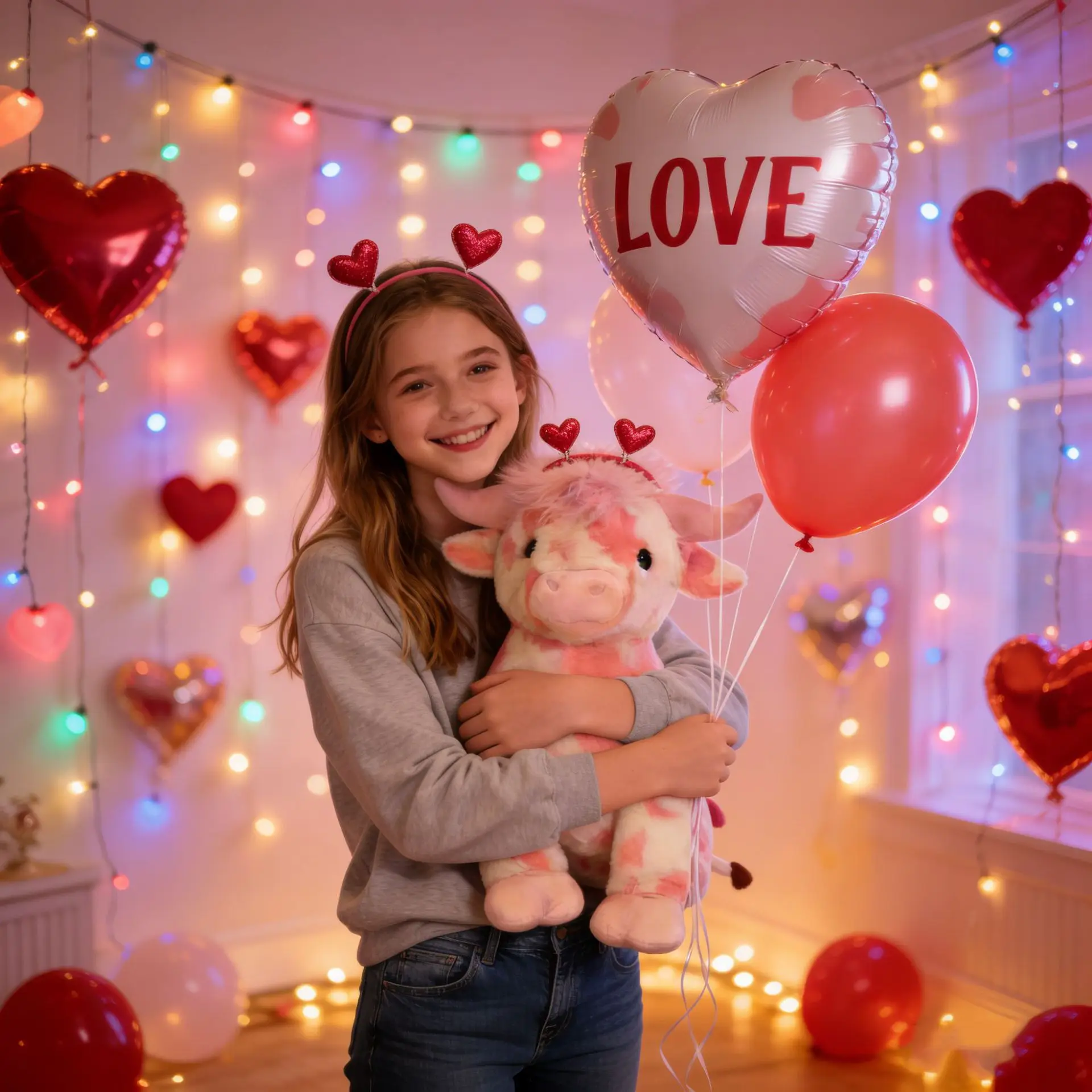 Generic Pink Cow Plush Toy Cute Soft Stuffed Pink Spotted Cow Doll Valentine S Day Gift For Kids Girls Bedroom Hugging Companion